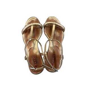 Prada Sport Gold Sandals - Size 8
